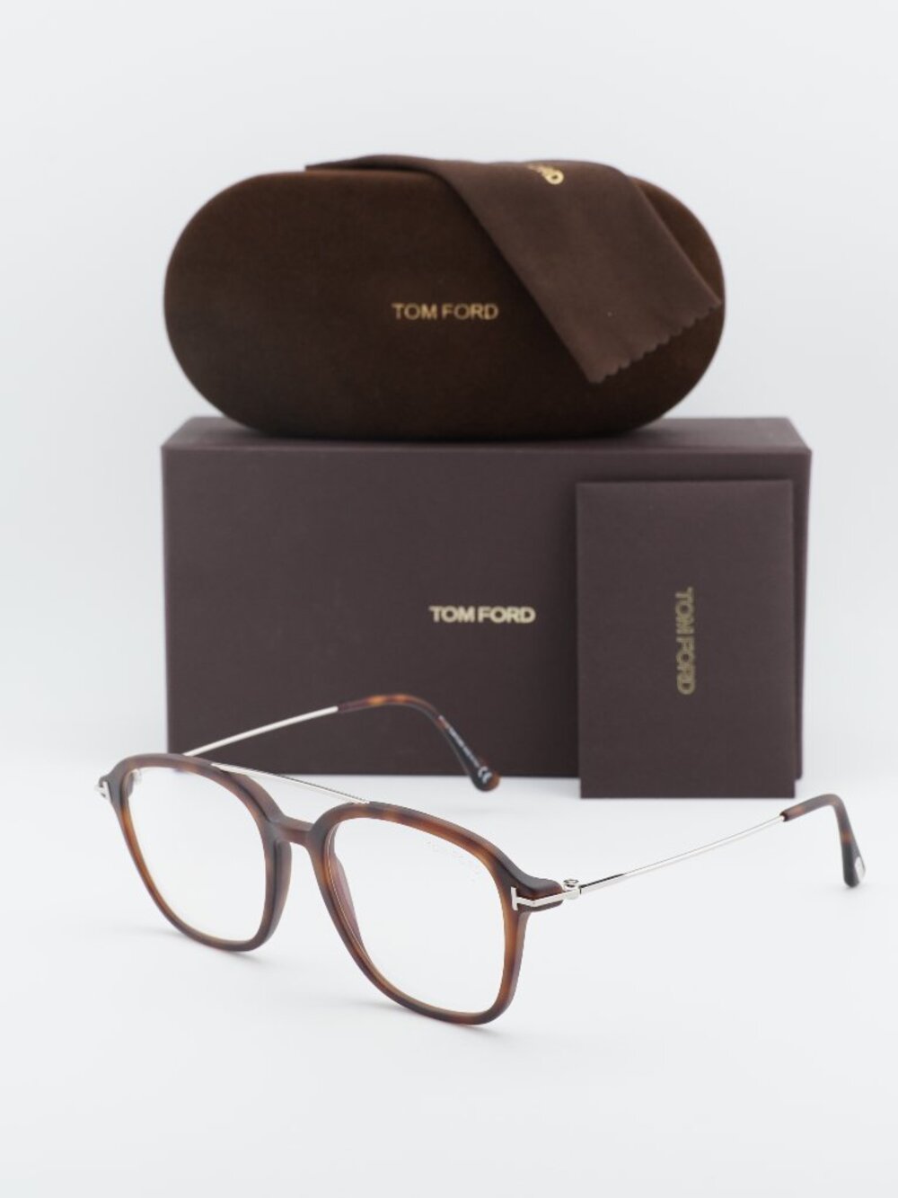 Tom Ford FT5610-B 056 Rectangle Eyeglasses 53mm - Havana/Gold